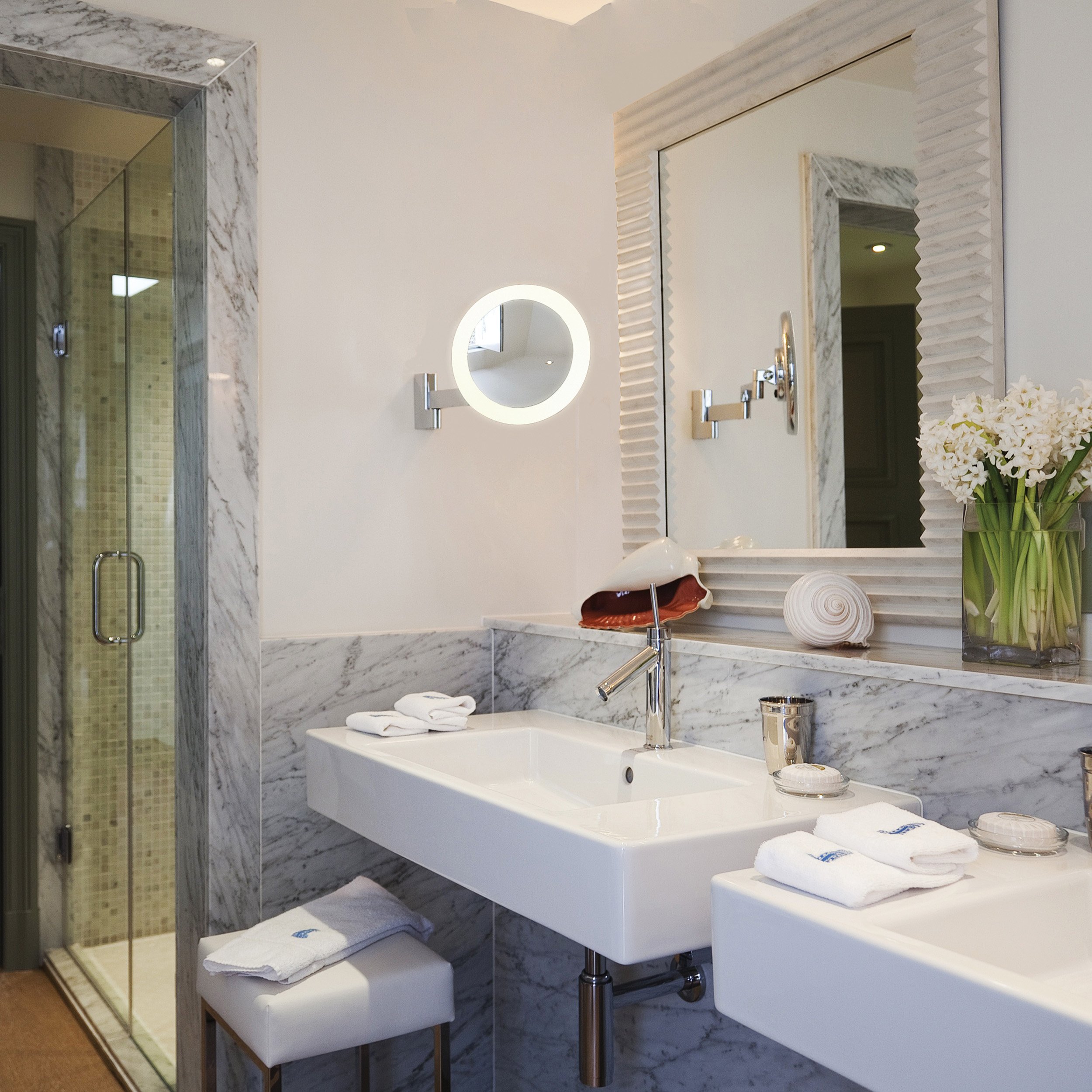 Niimi Round LED Bathroom Mirror, Polished Chrome | Astro
