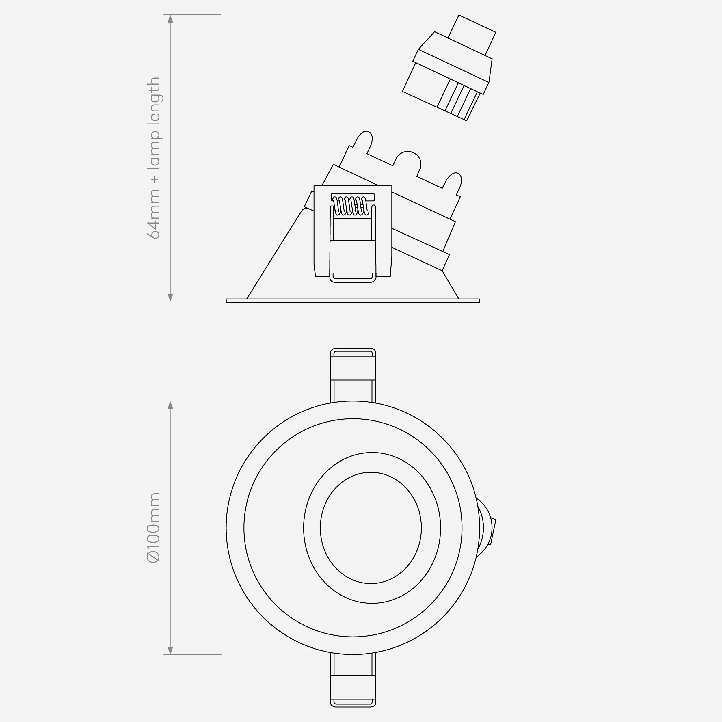 Astro Minima Slimline 25 Downlight Bagno IP65 - Nero Opaco, Dimmerabile Per GU10, Progettato In UK