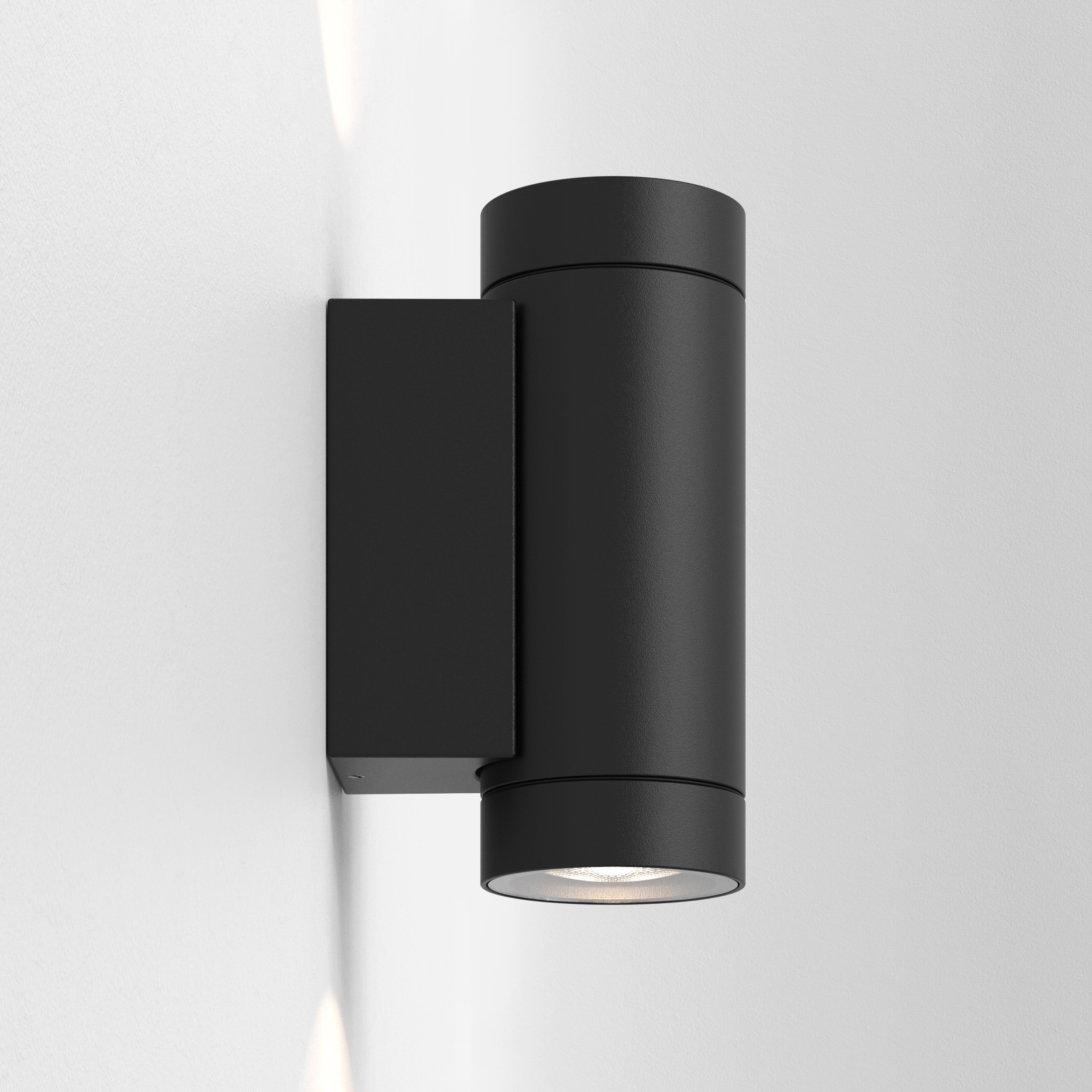 2x ALSE Buitenwandlamp IP54 – Mat Zwart, Hoekig Design, GU10 (max 35W), Voor Gevel & Terras