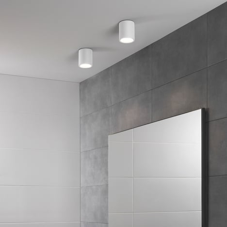 Kos Round 100 LED 2700K (1326097) in Textured White - Insitu Image 1