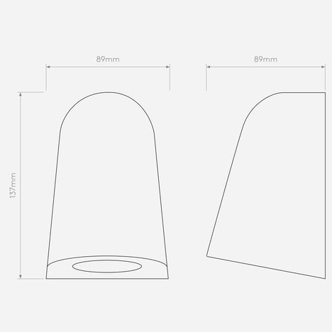 Mast Light Coastal (1317006) in Grey Concrete - Technical Drawing