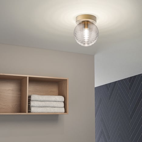 Tacoma Ribbed Glass Shade (5036003) in Clear Glass - Insitu Image 2