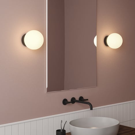 Tacoma Ribbed Glass Shade (5036004) in White (Opal) - Insitu Image 1