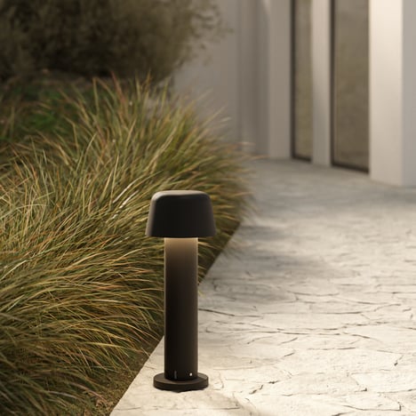 Nomad Bollard 400 (1484011) in Textured Black - Insitu Image 1