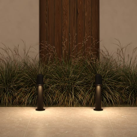Mast Bollard 400 (1317023) in Textured Black - Insitu Image 2
