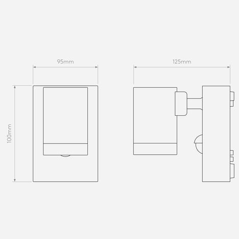 Bayville Single Spot Sensor (1401025) in Textured Black - Technical Drawing