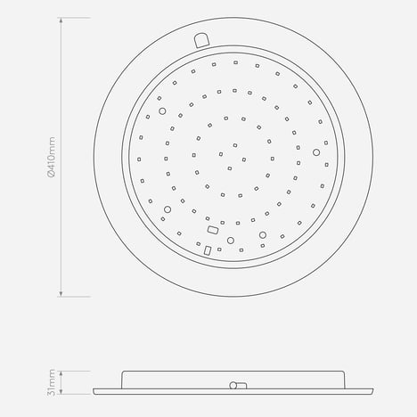 Ceiling Base 410 LED Phase (1462015) in Matt White - Technical Drawing