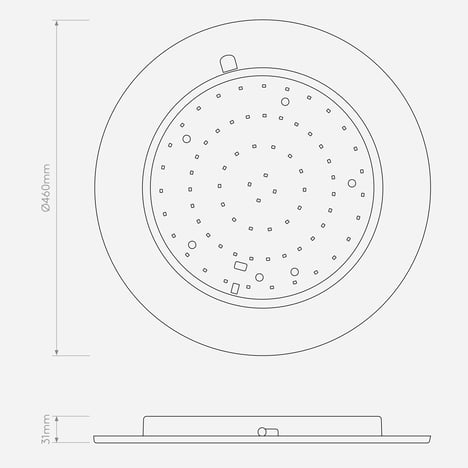 Ceiling Base 460 LED Phase (1462016) in Matt White - Technical Drawing