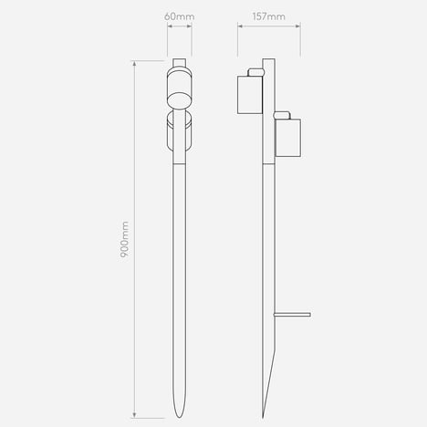 Dartmouth Spike 900 Twin (1372019) in Textured Black - Technical Drawing
