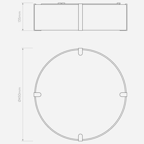 Elba Round 450 Shade (5042021) in Putty Fabric - Technical Drawing