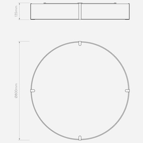 Elba Round 800 Shade (5042029) in Putty Fabric - Technical Drawing