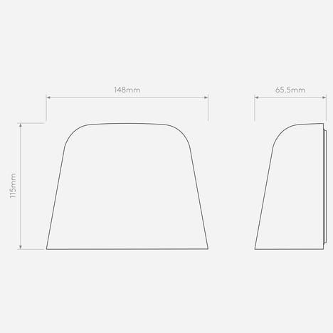 Nomad Wall 115 (1484017) in Textured Black - Technical Drawing