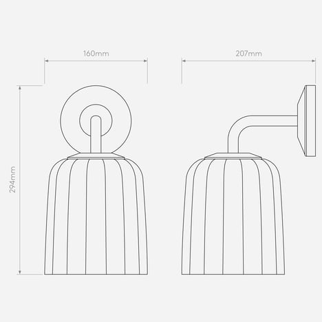 Veo Lantern (1455009) in Bronze - Technical Drawing