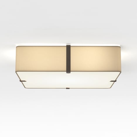 Ceiling Base 460 LED Phase (1462016) in Matowy Biały with Elba Square 500 Shade (5042010) in Szara Tkanina