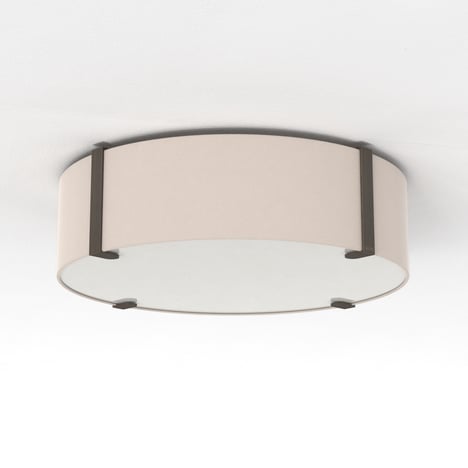 Ceiling Base 410 (1462002) in Blanco Mate with Elba Round 450 Shade (5042021) in Tela Color Masilla