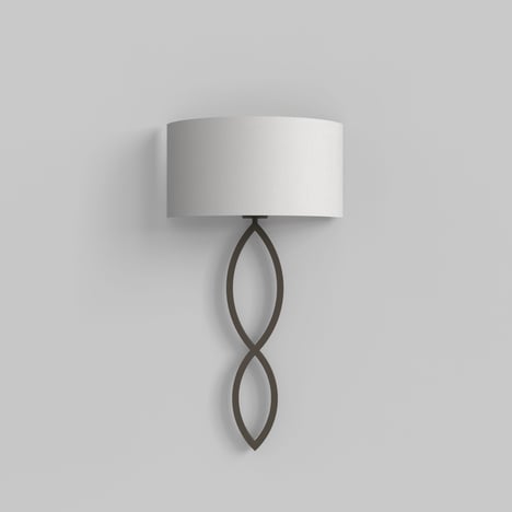 Caserta (1349010) in Bronze with Semi Drum 320 Shade (5026001) in White Fabric
