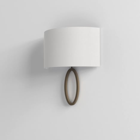 Lima (1318009) in Bronze with Semi Drum 320 Shade (5026001) in White Fabric