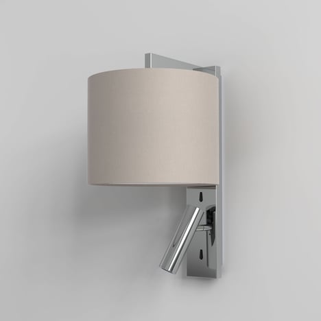 Ravello LED Reader (1222018) in Polerowany Chrom with Ravello 200 (5016029) in Szara Tkanina