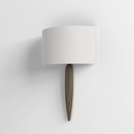 Gaudi (1385003) in Bronze with Semi Drum 320 Shade (5026001) in White Fabric