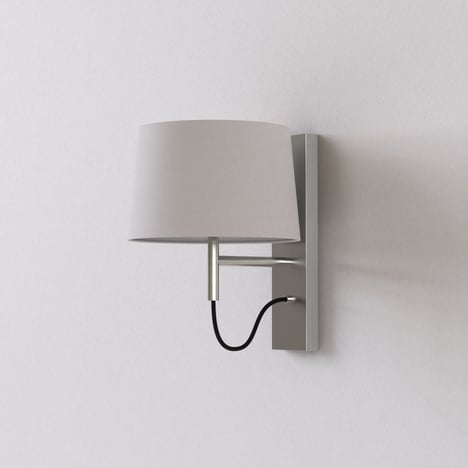 Telegraph Wall (1404011) en Nickel Mat avec Tapered Round 250 (5035003) en Tissu Blanc