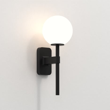 Tacoma Single (1429004) in Negro Mate with Tacoma Glass (5036001) in Blanco (Ópalo)