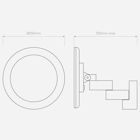 Niimi Round LED (1163009) in Nichel Opaco - Technical Drawing