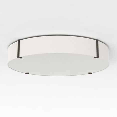Ceiling Base 610 (1462004) en Blanc Mat avec Elba Round 800 (5042005) en Tissu Blanc