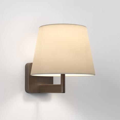 Beaumont Wall (1480012) in Bronze with French Drum 220 Shade (2 Pack) (5047001) in Putty Fabric