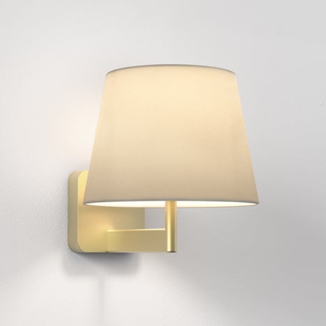Beaumont Wall (1480014) in Matt Gold with French Drum 220 Shade (2 Pack) (5047001) in Putty Fabric