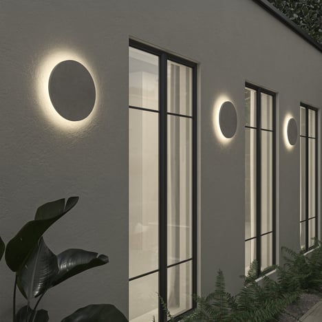 Eclipse Round 300 LED (1333011) in Grey Concrete - Insitu Image 2