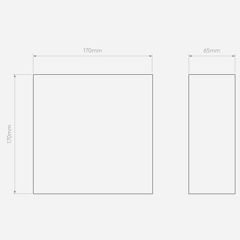 Tile 170 DALI (1493002) in Matt White - Technical Drawing