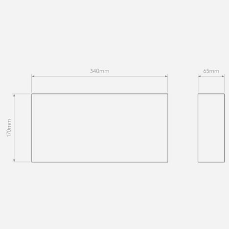 Tile 340 Phase (1493009) in Matt White - Technical Drawing