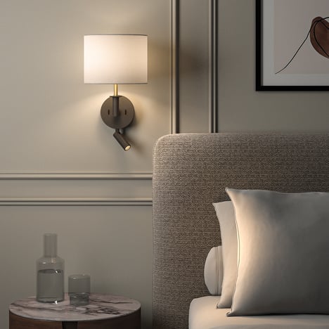 Drum 210 Shade (5016093) in White Fabric - Insitu Image 1