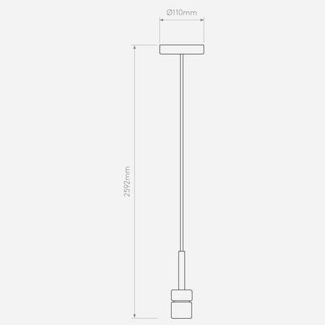 Ceiling Pendant (1184038) in Matt Nickel - Technical Drawing