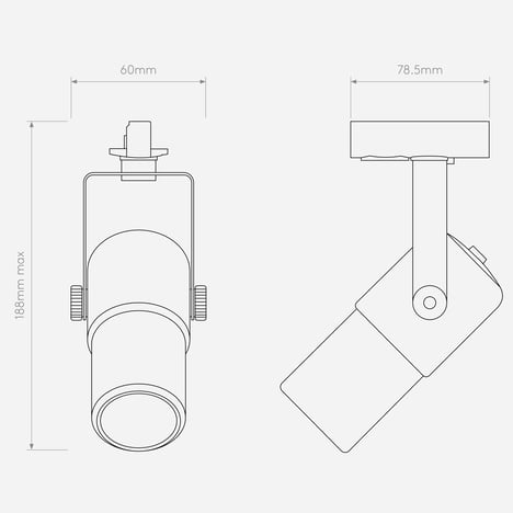 Stage Track (1491003) in Matt Black - Technical Drawing