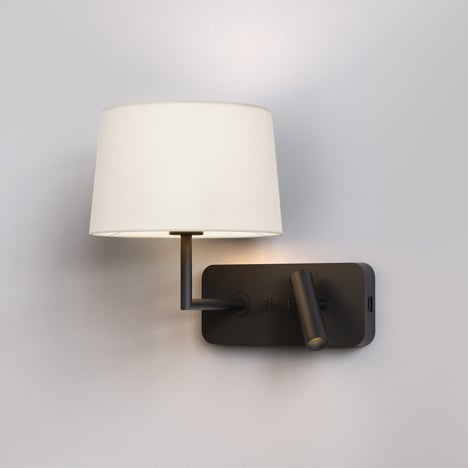 Side by Side Grande USB (1406013) in Matt Black with Tapered Round 250 (5035003) in White Fabric