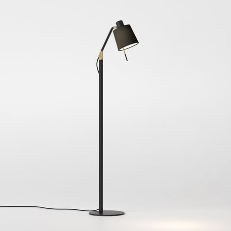 Edward Floor (1441017) in Matt Black / Matt Gold with Tapered Drum 155 (5013028) in Black Fabric