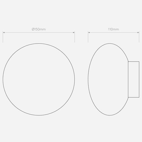 Zeppo Wall (1176053) in Matt Brushed Brass - Technical Drawing