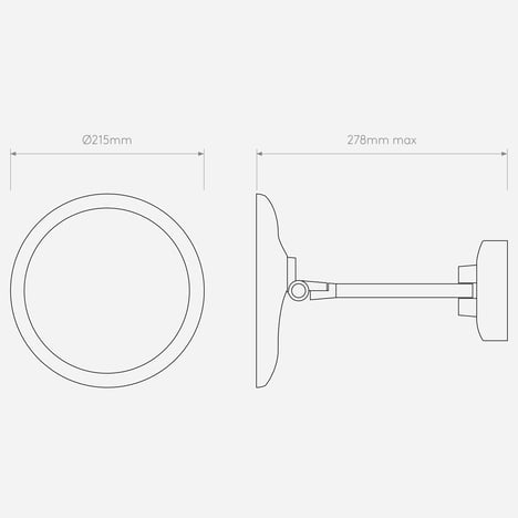 Mascali Round LED (1373027) in Matt Brushed Brass - Technical Drawing