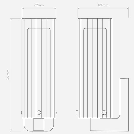 Ottavino Wall (1411011) in Matt Brushed Brass - Technical Drawing