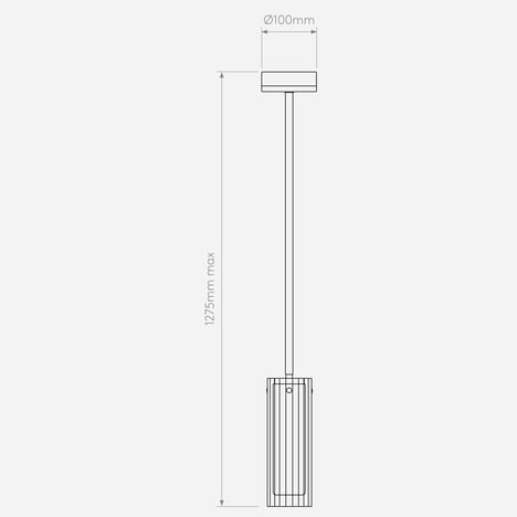 Ottavino Pendant (1411012) in Latón Cepillado Mate - Technical Drawing