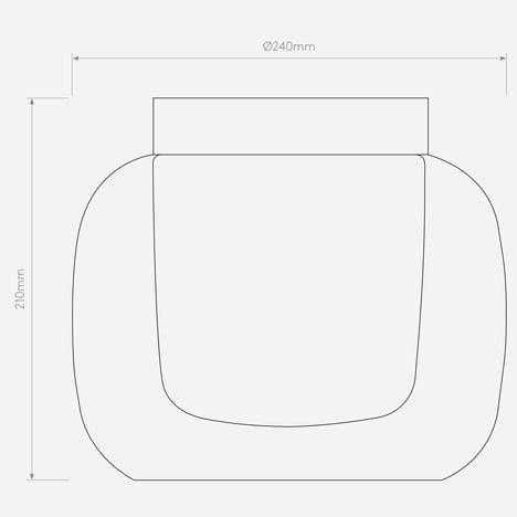 Aquina Ceiling 240 (1450015) in Matt Brushed Brass - Technical Drawing