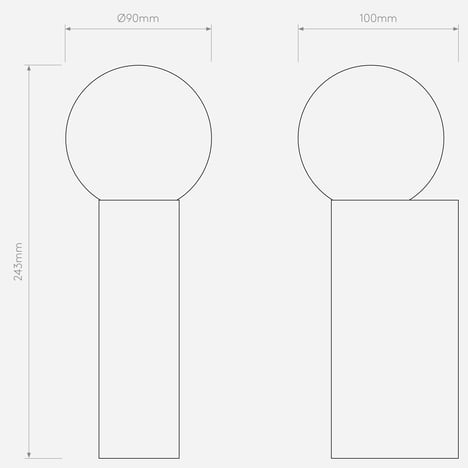 Ortona Single (1459012) in Matt Brushed Brass - Technical Drawing