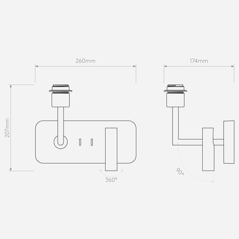 Side by Side (1406033) in Bronze - Technical Drawing