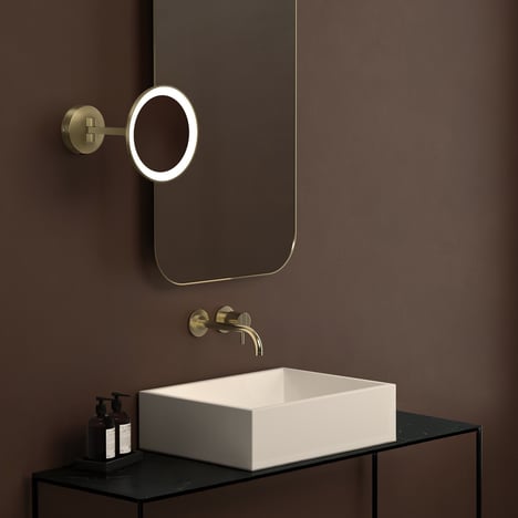 Mascali Round LED (1373027) in Matt Brushed Brass - Insitu Image 1