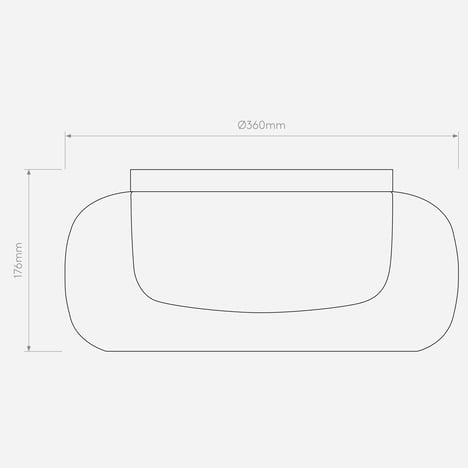 Aquina Ceiling 360 (1450011) in Mattschwarz - Technical Drawing