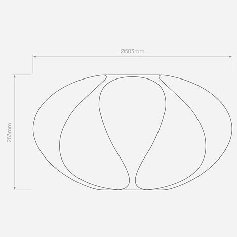 Flow 500 Pendant (4005347) in Matt White - Technical Drawing