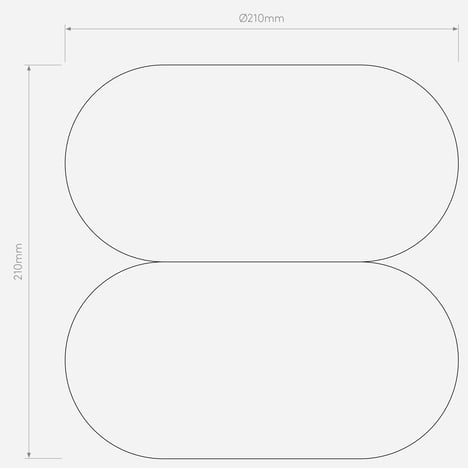 Duo 210 Pendant (4005082) in Negro Mate - Technical Drawing