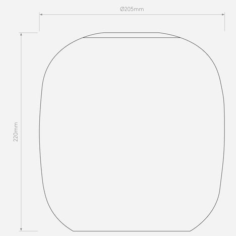 Curve 220 Pendant (4005330) in Blanc Mat - Technical Drawing