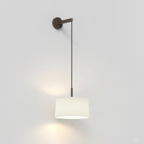 Wall Pendant (1184043) in Bronze with Tapered 320 Pendant Shade (5013020) in White Fabric
